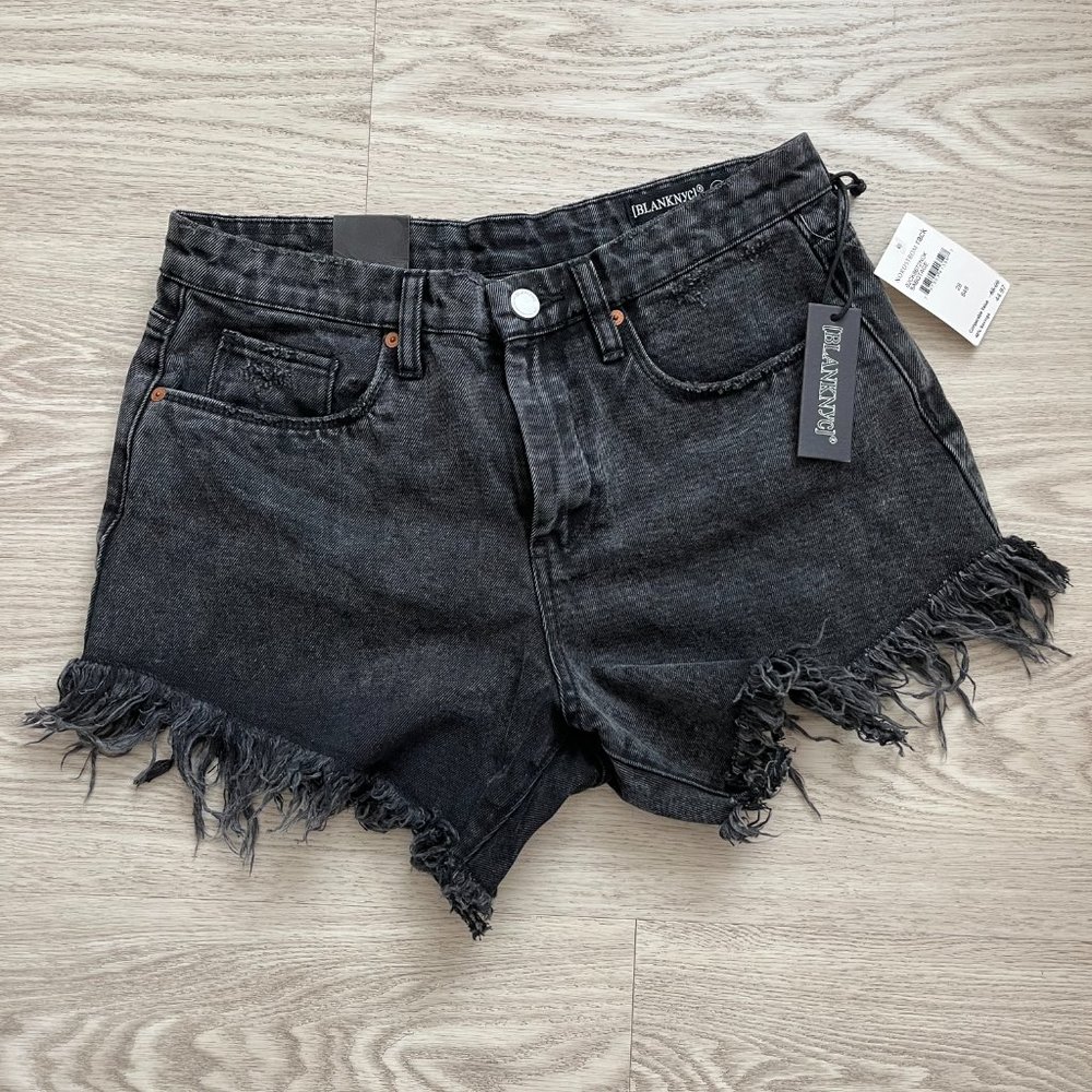 Blank NYC high rise black shorts Size 28 NWT